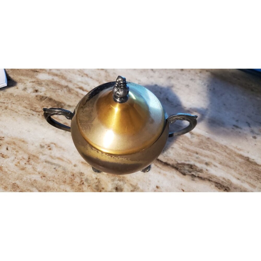 Antique F.B. Rogers Silver Co. 1883 Silverplate Sugar Bowl - Picture 2 of 7